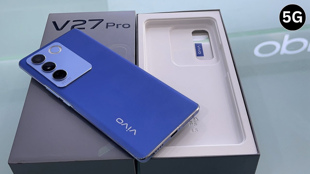 Vivo V27 Pro 5G offers a premium 6.78″ 120Hz AMOLED display, powerful MediaTek Dimensity 8200 chipset, 50 MP dual cameras, 4600 mAh battery with 66W fast charging - great for users who want flagship-style looks and strong everyday performance without overspending.